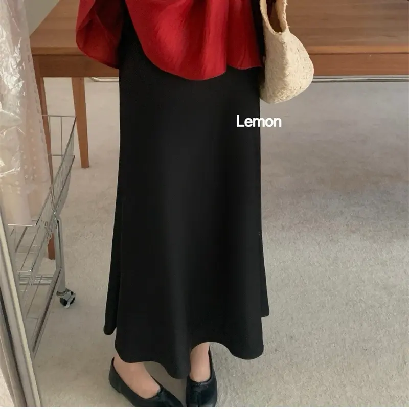 Chân váy lụa sang sịn dày dặn QC