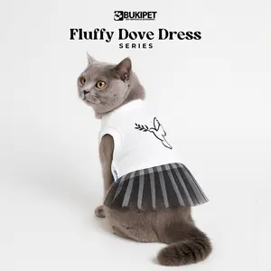 Baju kucing anjing kelinci monyet cowok cewek lucu - Fluffy Dove Dress Series