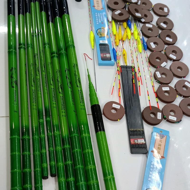  cần câu tay shimano trúc xanh kèm phụ kiện lưỡi phao và trục. Đi Câu Fishing Bắt Cá Câu Cá Fish Ca mềm 3h 