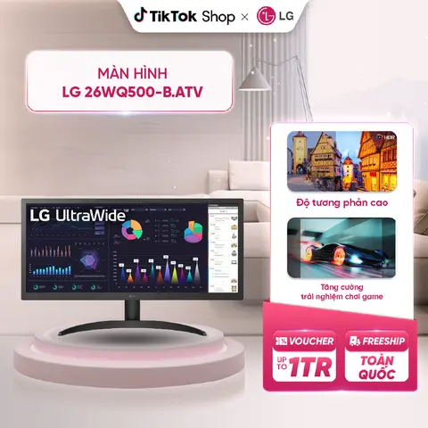 Màn hình IPS 26" 21:9 UltraWide Full HD LG 26WQ500-B.ATV với công nghệ AMD FreeSync