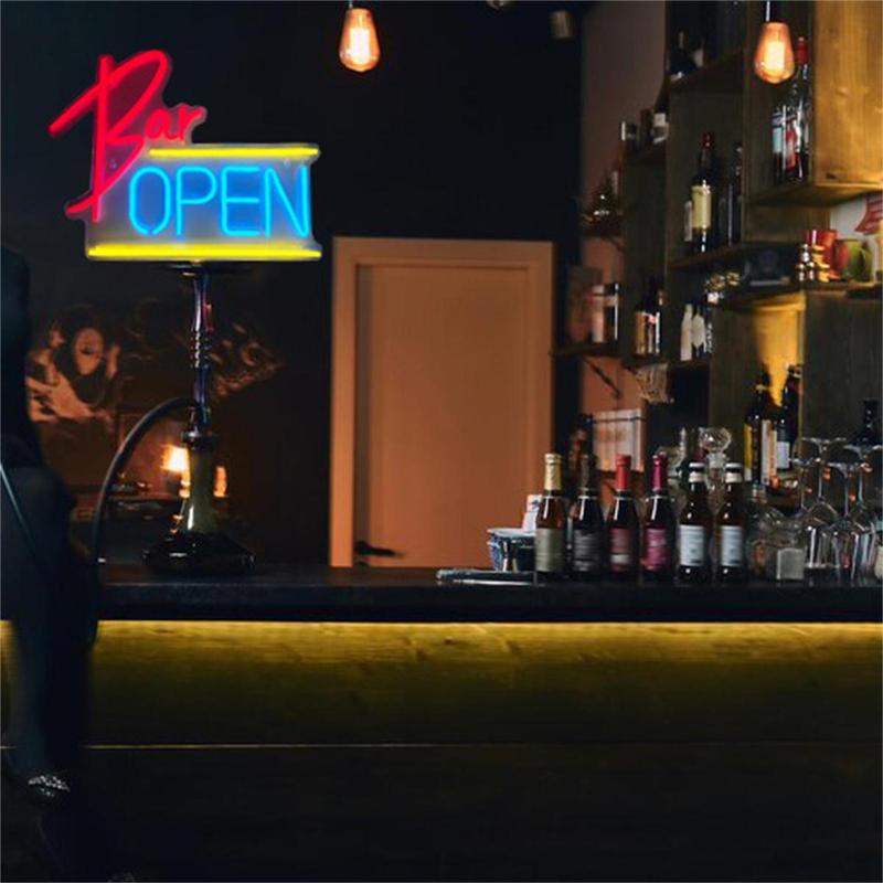 Product Introduction of Bar Open Neon Sign, LED Sign Wall Decoration, USB Powered Open Bar Neon Sign, Bar Shop Cafe Shop Party Club Restaurant Shop Open Sign, Bar Light Decoration Gift 5