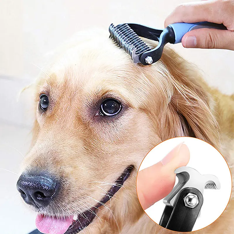 Dụng Cụ Tẩy Lông Chó, Dụng Cụ Cắt Thắt Nút Lông Thú Cưng, Dành Cho Chó Và Mèo, Bàn Chải Lược, Bàn Chải Cắt Rụng Lông Thú Cưng Chuyên Nghiệp, Đồ Dùng Cho Chó 1