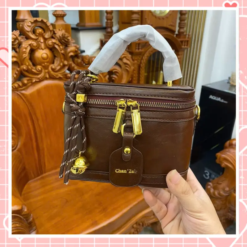 Túi xách nữ đeo chéo túi cốp nữ da trơn kèm chuông thời trang sang chảnh K254 Bag Nhung 7