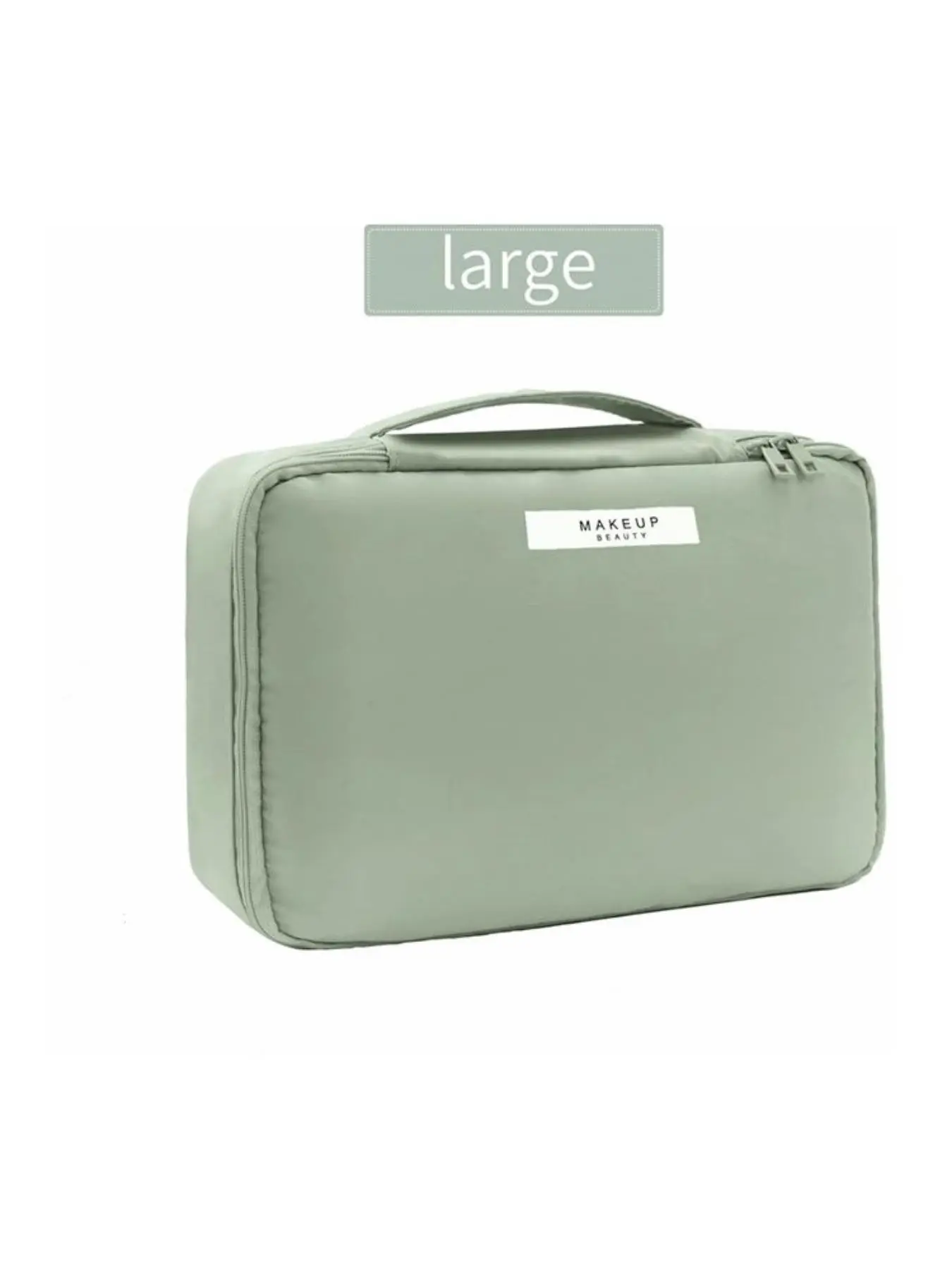 2pcs/set Solid Color Travel Cosmetic Bag, Large Capacity Toiletry Bag, Zipper Makeup Organizer Pouch