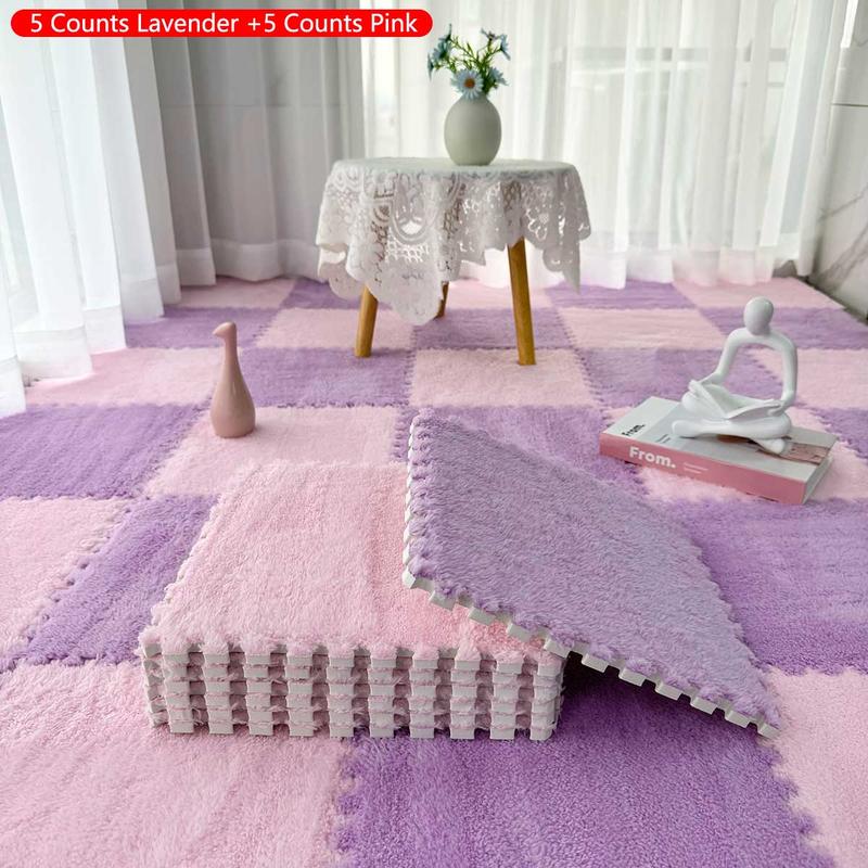 Product Introduction of Square Puzzle Floor Mat, 10pcs/set Non-slip Soft Comfortable Floor Mat, Decorative Carpet for Home Living Room Bedroom Study Room Decor, Rug for Room, Large Living Room Rugs 3