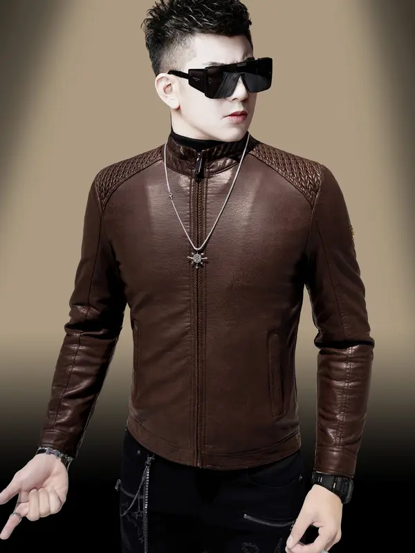 Áo Da Nam Hoàng Gia Cao Cấp  Chất Da Xịn Dày Dặn Chuẩn Phom BODY Siêu Đẹp - Dài Tay - Menswear 1