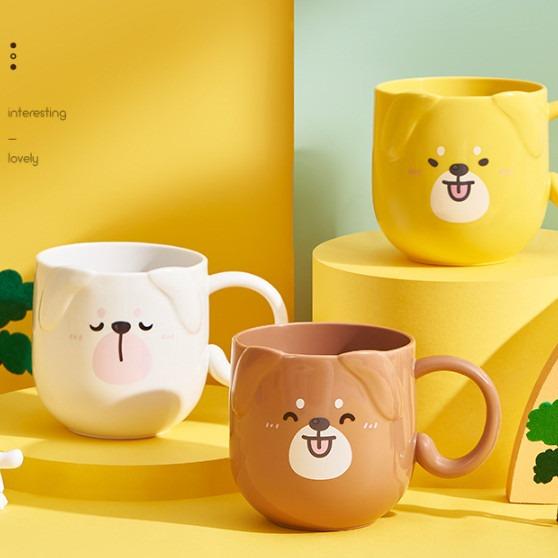 Cốc uống nước Cốc đánh răng có tay cầm họa tiết động vật dễ thương LILA CTHUCUNG24 Nhựa