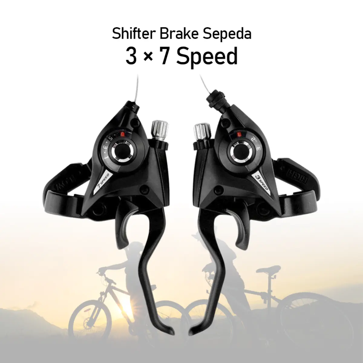 Operan Gigi Sepeda Speed Shifter Brake 3 dan 7 Speed 2 PCS - Black