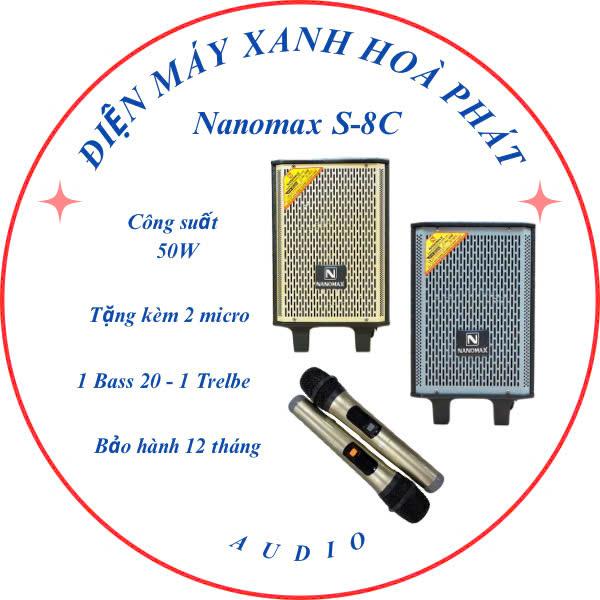 Loa Kéo Mini Nanomax S-8C Bass 20cm 50W Karaoke Bluetooth Nghe Nhạc