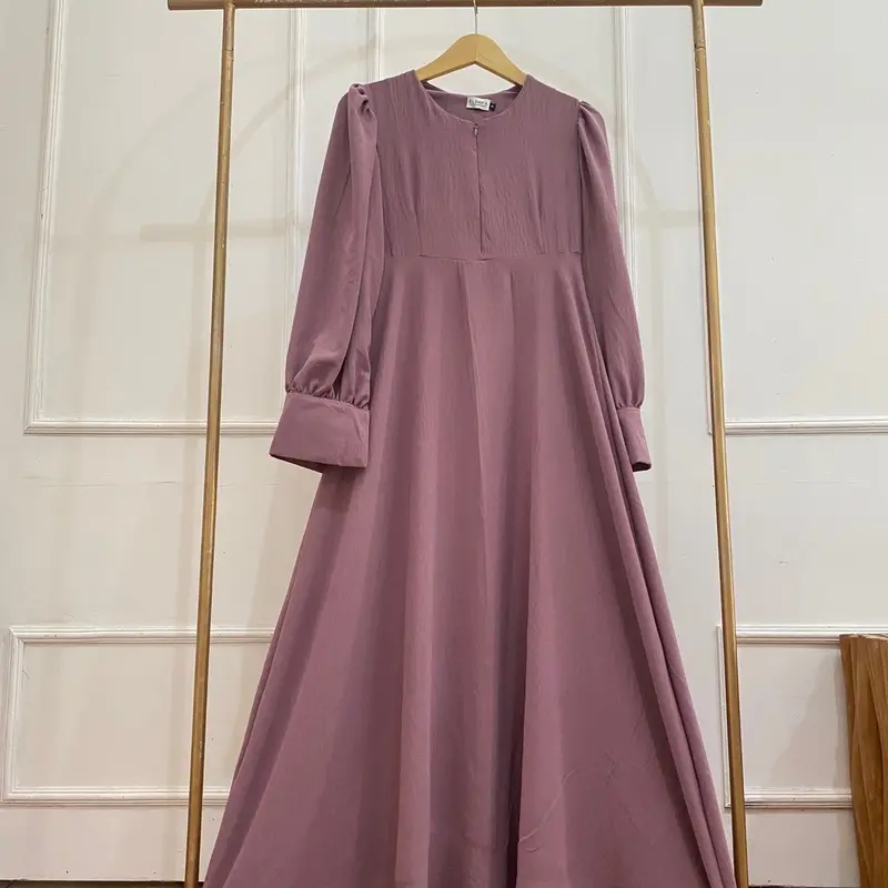 READY STOCK GAMIS AIRFLOW LENGAN BALON SIZE XL LD 120 crinkle muslim dress Wanita Panjang 3