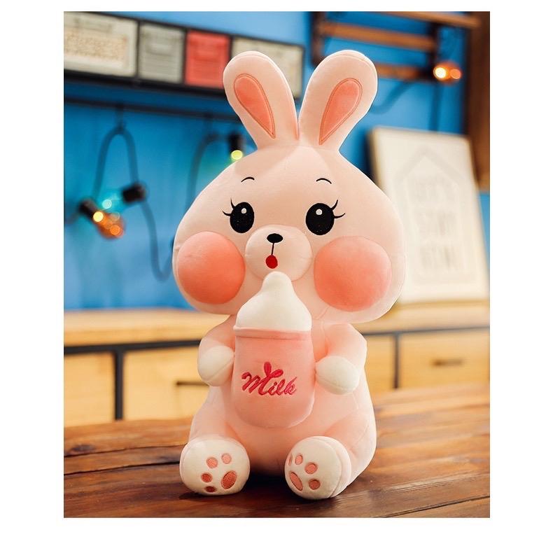 Gấu bông 60cm thỏ ôm bình sữa  Thú Bông Thú Nhồi Bông Đồ Chơi