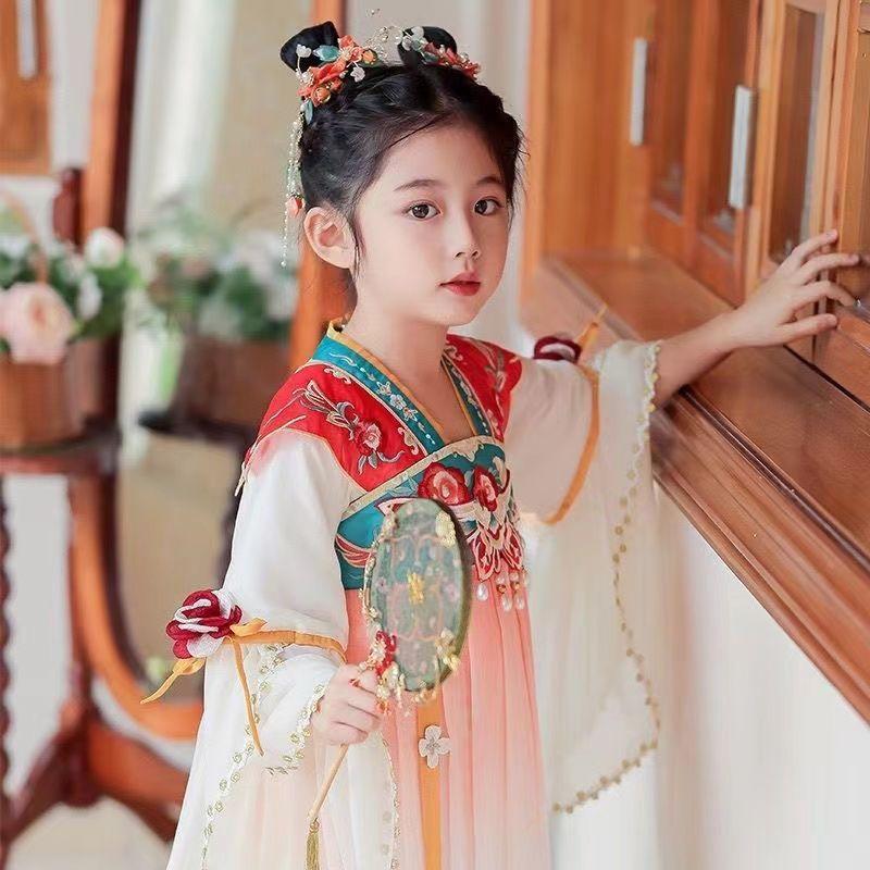 Bộ Đồ Hán Truyền Thống Cho Bé Gái, Phong Cách Tang, Thích Hợp Cho Em Bé Ngực, Hàng Mới Về 2024, Váy Trẻ Em, Trang Phục Mùa Hè Hanfu, Bộ Đồ Hán 6