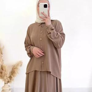 Sut Muslim, Pakaian Wanita Musim Bunga, Longgar, Baju Lengan Panjang, Skirt, Selesa, Gaya Ulang-alik, DM101