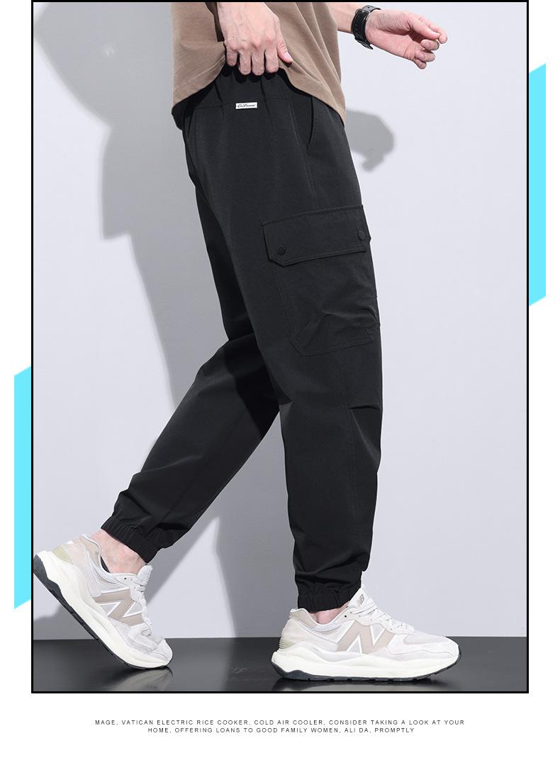 Product Introduction of Men's Casual Pants Summer Lightweight Loose Fit Jogger Cargo Pants Streetwear Fashion Trendy Hip Hop Workout Trousers (Big Size Available) 6
