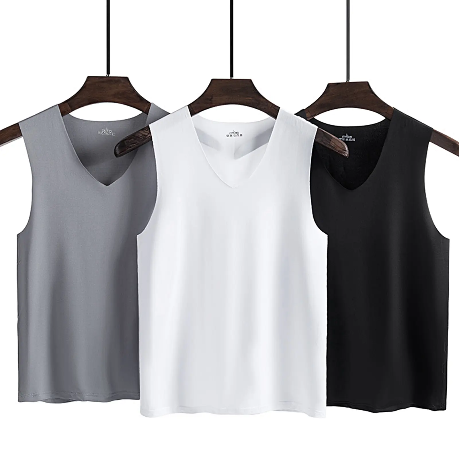 Wnajigli-Áo Vest Không Tay Cho Nam, Cổ Chữ V, Nhanh Khô, Lụa Băng, Áo Phông, Áo Ba Lỗ Để Mặc Hàng Ngày