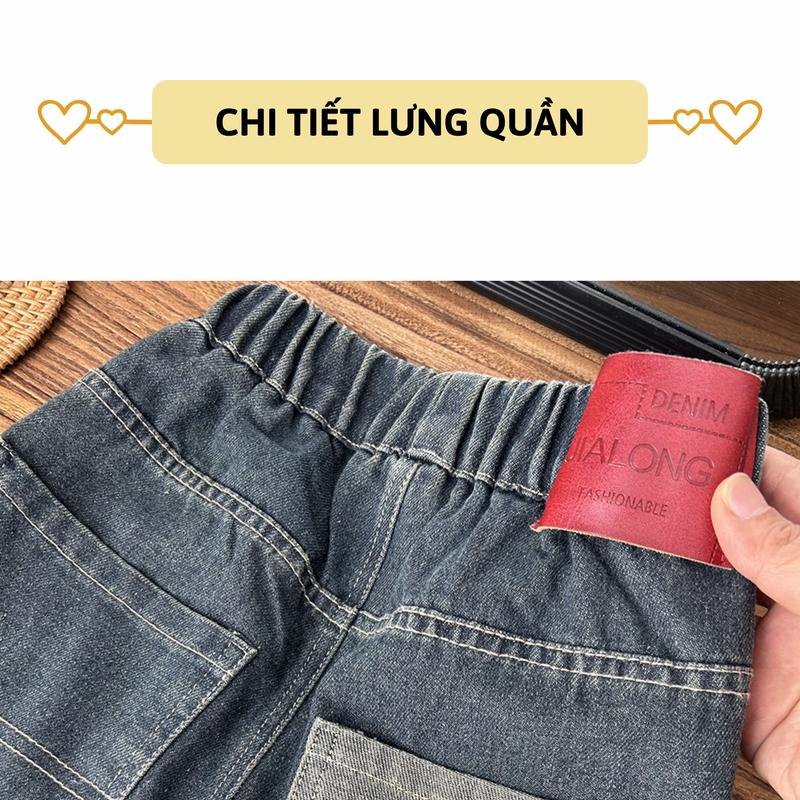 Quần jean dài bé trai 27Kids KACADY quần bò mềm lưng chun nam cho trẻ từ 4-12 tuổi BLJE4 1