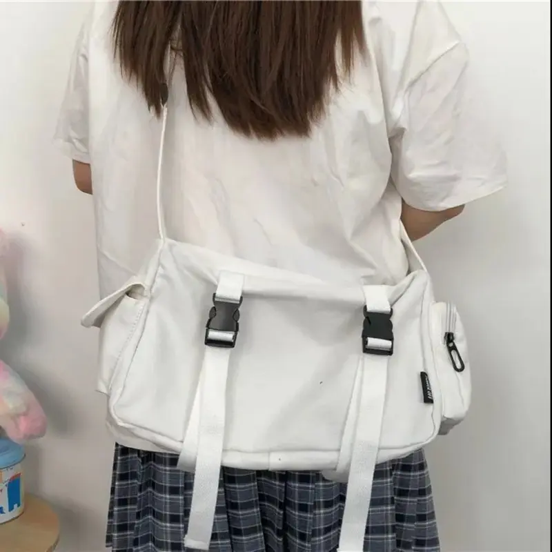 Túi Đeo Chéo, Chất Liệu Nylon, Màu Đen, Hàng Mới Về, Hình Vuông, Phong Cách Cổ Điển Có Khóa Kéo, Có Túi, Unisex, Thích Hợp Sử Dụng Hàng Ngày 1