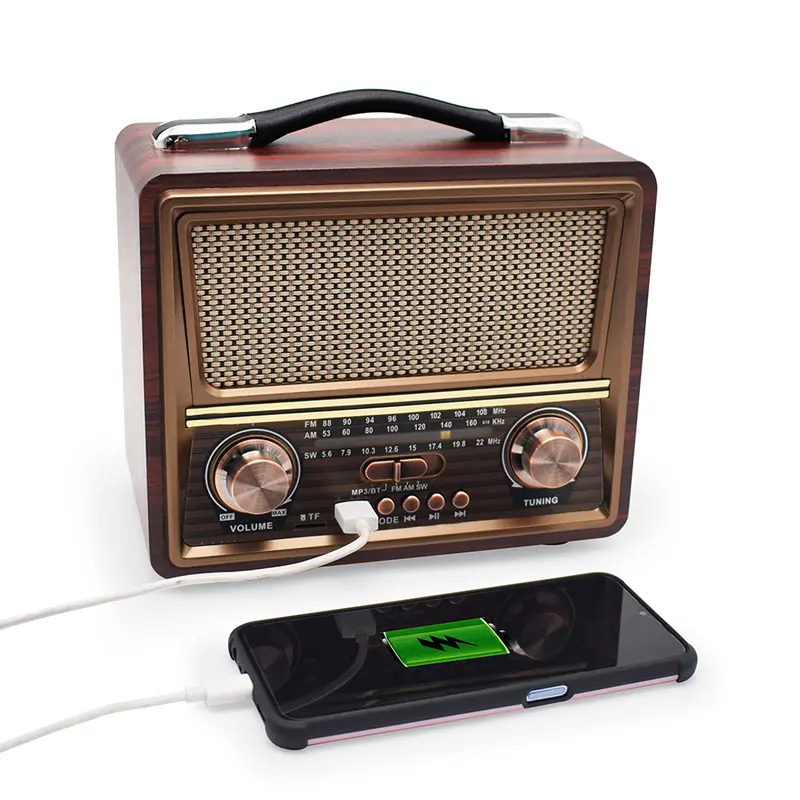 Radio FM/AM/SW MERODITH-2055BT  Bluetooth radio retro kompak Dan Portabel jam antena 6