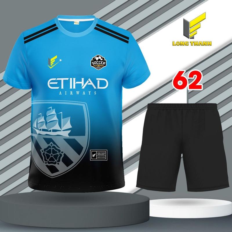 Bộ quần áo đá bóng, đồ đá banh Man City, thun lạnh cao cấp nam nữ Top Sport