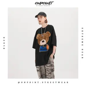 Extreme Bear - Kaos pria wanita gaya korea kualitas premium streetwear oversize