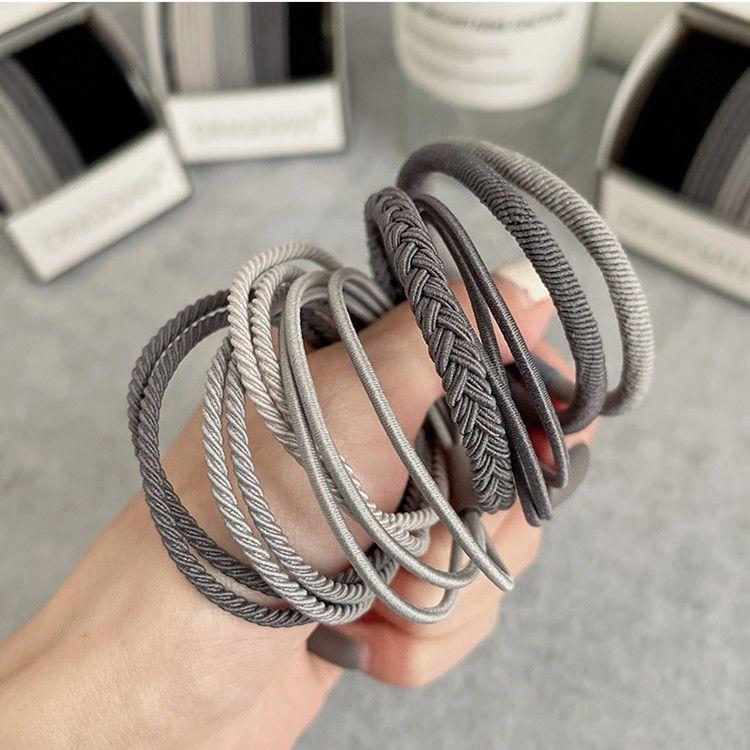 Product Introduction of High Elastic Durable Hair Band Internet Celebrity Simple Graceful Black Headband Hair Elastic Band High Ponytail Hair String 2