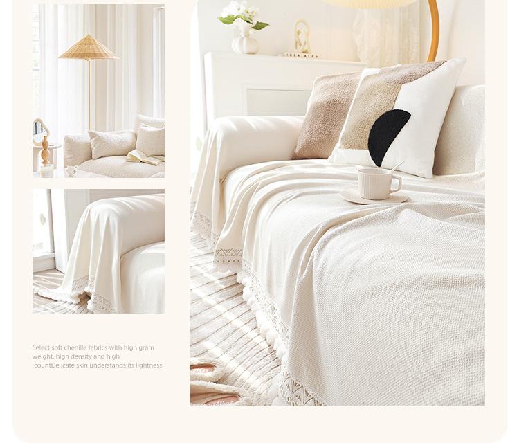 Product Introduction of New Cream Style Teddy Velvet Universal Sofa Cover for All Seasons, Full Coverage, Non-Slip Integrated Leather Sofa Cover 10