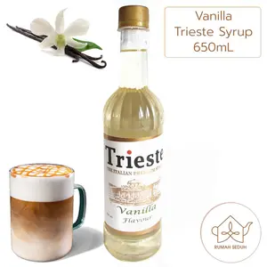Trieste Vanilla Syrup 650mL - Sirup Rasa Vanila - Sirop Vanili Almond Avocado Blueberry Brown Fruit Green Peach Red Sugar Banana