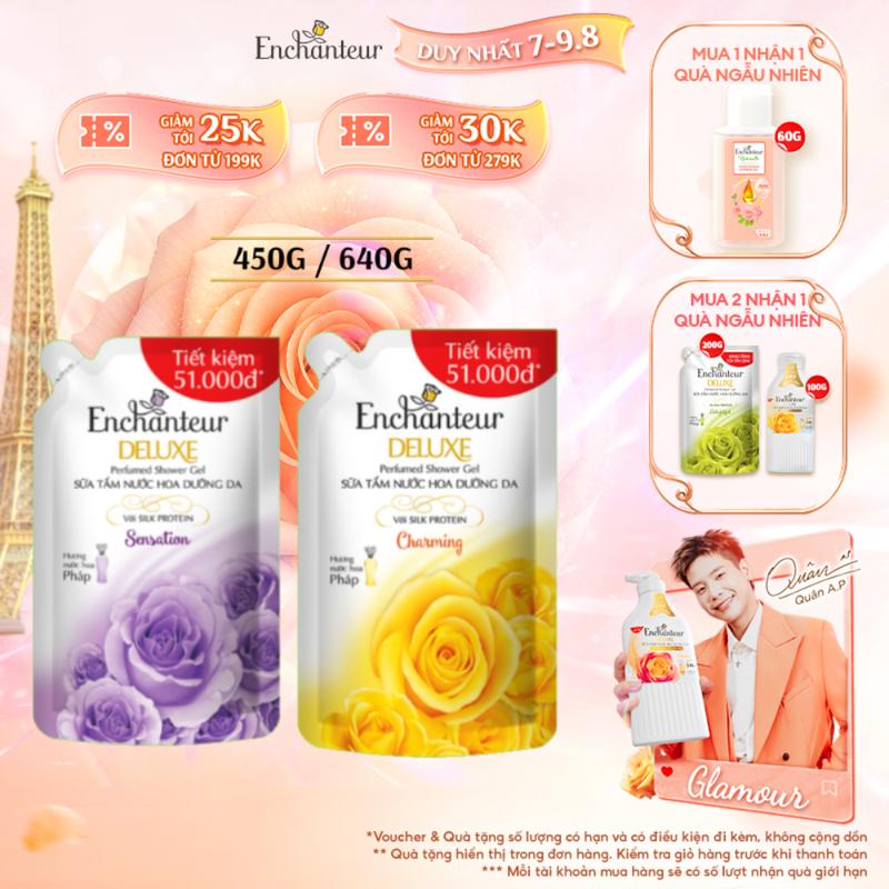 [MỚI] Túi Sữa Tắm Làm Đẹp Da Hương Nước Hoa Enchanteur Charming/Sensation 450g / 640g