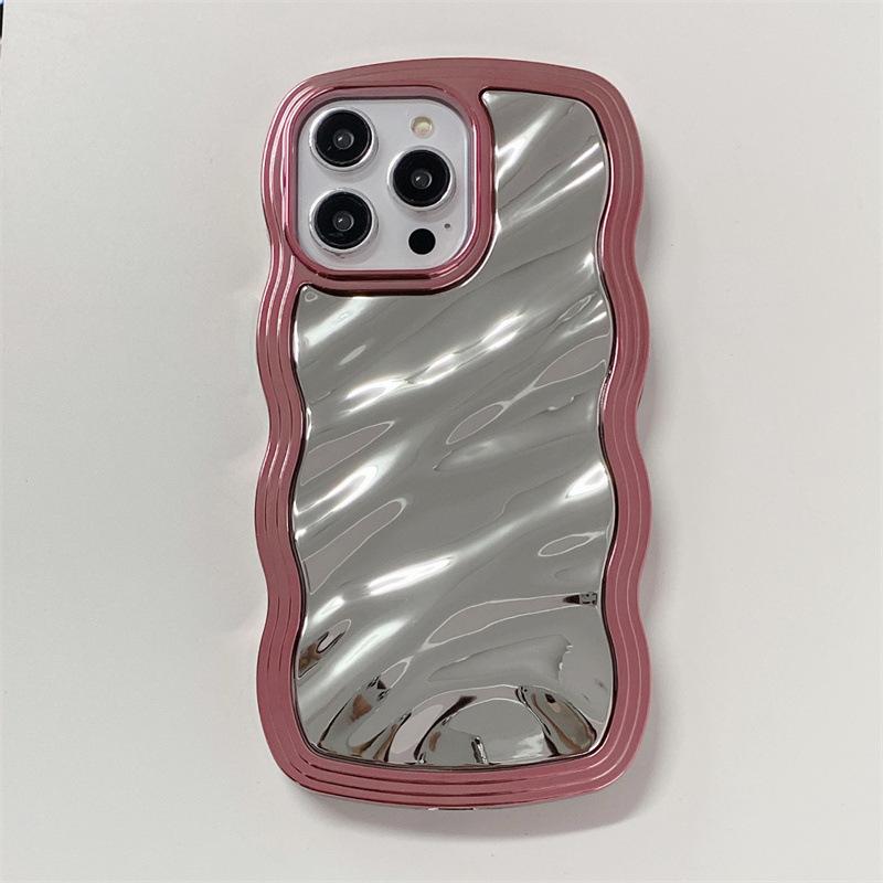Electroplating wavy edge is suitable for iphone15promax/15pro/15/14/14 promax/14pro/13promax/13/13pro/12/12promax/12pro/11 two-in-one women's mobile phone case 7