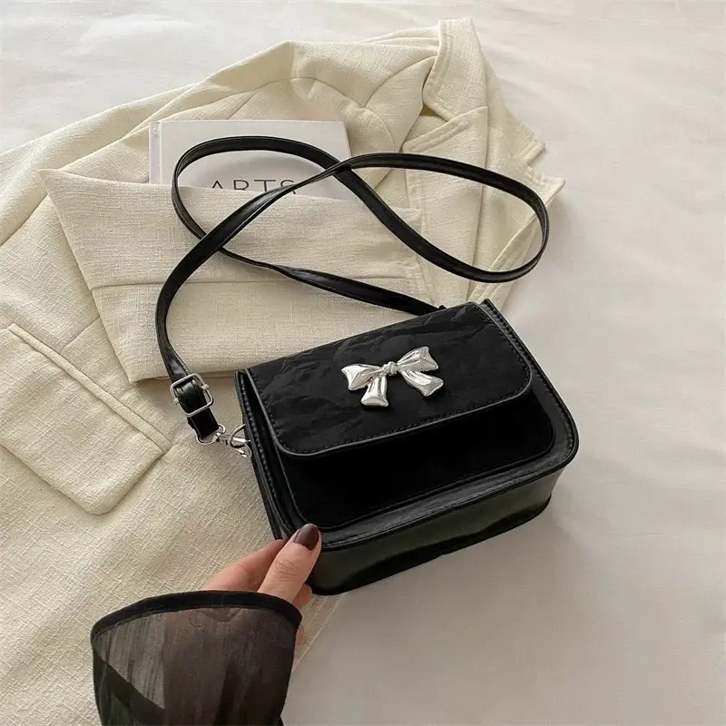 Túi Xách Nữ Đeo Chéo Da Nhung Mác Nơ, Da PU Hoạ Tiết Loang Mầu. Phong Cách Nữ Hàn Quốc Trẻ Trung Cá Tính. KT:D20;C16;R5(cm) KL:300g Bag Đeo Vai Hoa Tote 0