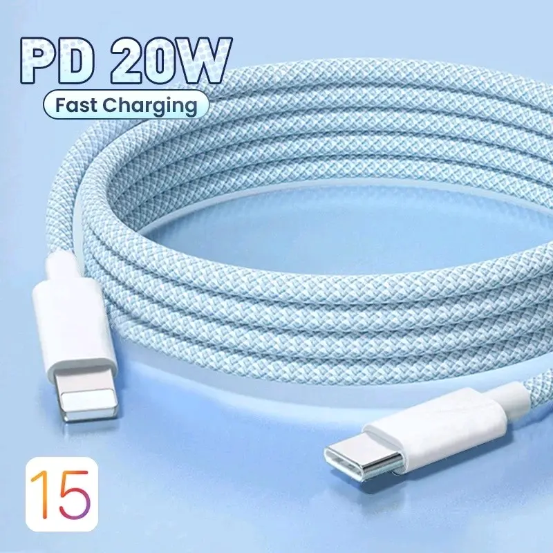 Dây Cáp Sạc Nhanh USB Type-C 20W Chuyên Dụng Cho iP Bọc Dù Siêu Bền