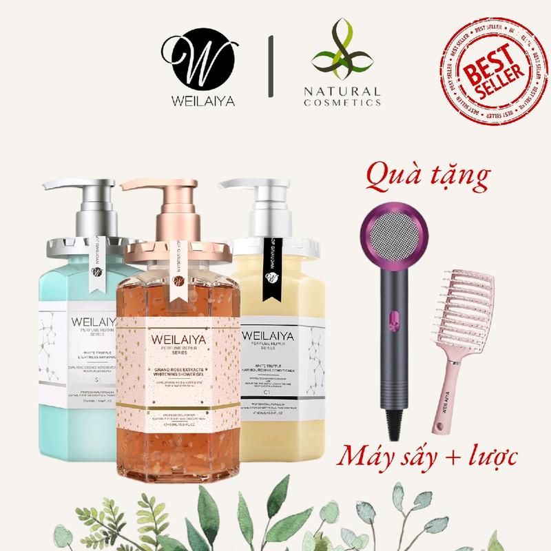[Chính hãng] Combo VIP Cặp dầu gội nấm chăm sóc tóc và Sữa tắm hương nước hoa Weilaiya Niacinamide Weilaiya 450ml daugoi biotin keratin  x9 dầu gội  thảo dược