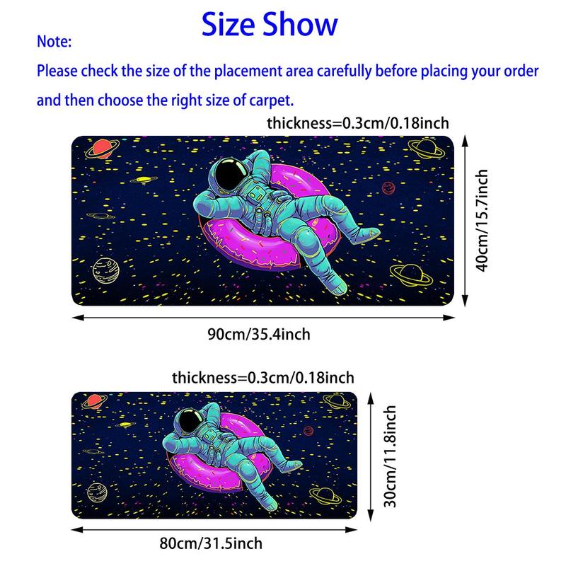 Cartoon Astronaut Pattern Extended Mouse Pad, 1 Count Fluorescent Design Decorative Mouse Pad, Desktop Mouse Pad for Home Office 1