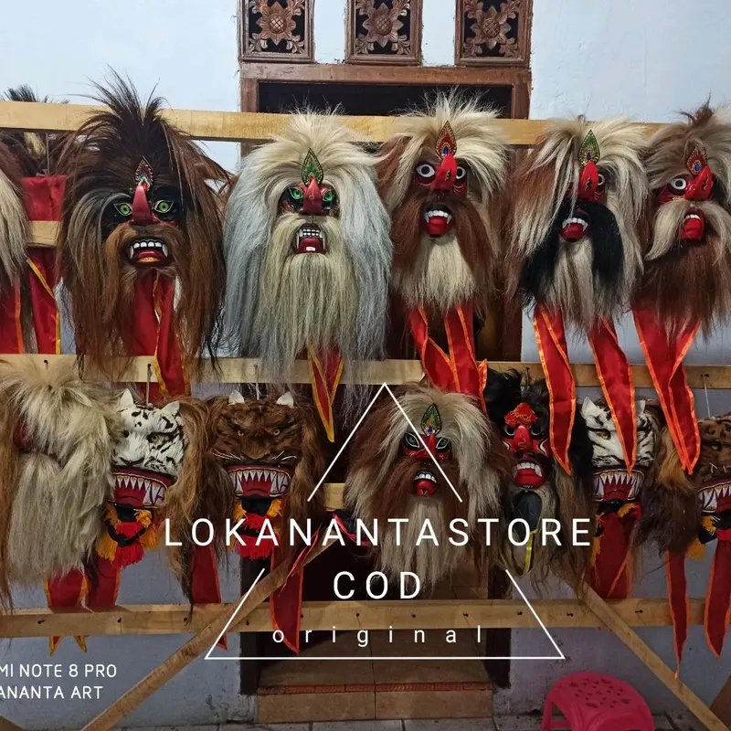TOPENG GANONGAN (GANONG) BUJANG GANONG PONOROGO MAINAN anak Bulu sintetis 4
