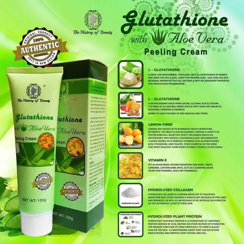 glutathione with aloe vera peeling cream Glutathione With Aloe Vera Magic Peeling Cream Collagen & Glutathione cream  100g