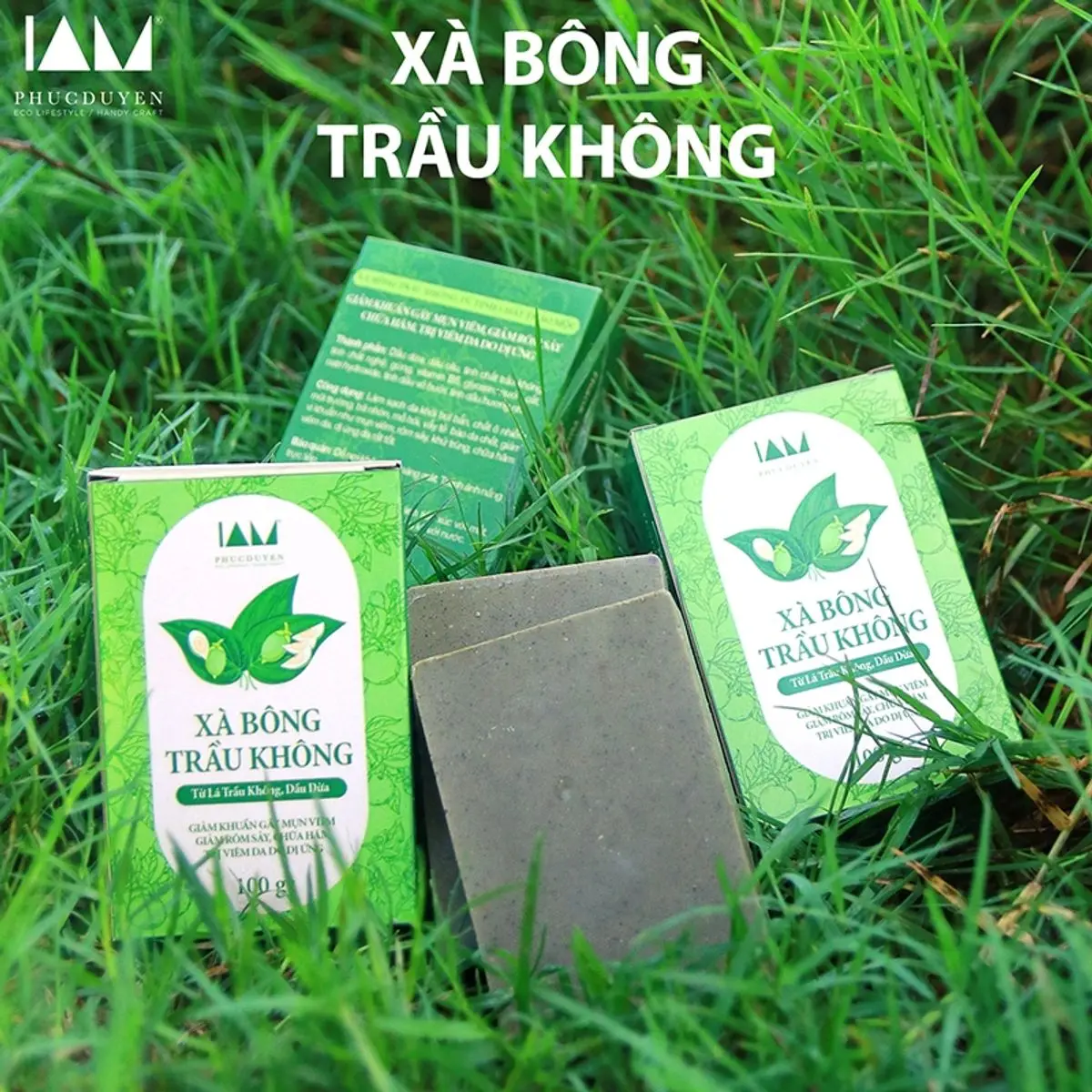 Xà bông bánh hữu cơ, giảm mùi cơ thể, mụn lưng, mẩn ngứa, tẩy tế bào chết 100 gr
