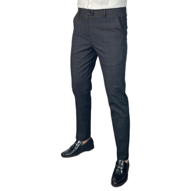 Quần Âu Đen Caro Co Giãn Thoải Mái Nam Menswear Pants