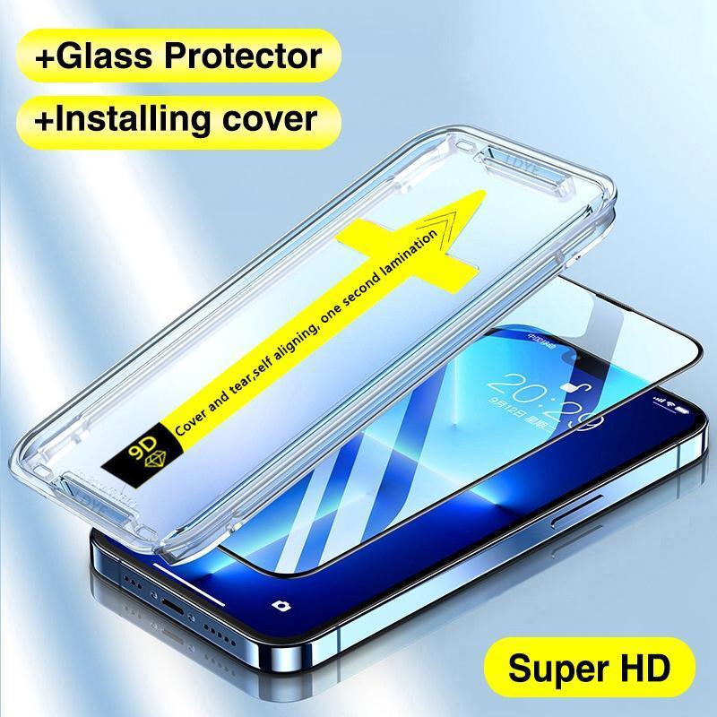 Product Introduction of For iPhone Automatic Alignment Auto-Dust Removal Kit Full Cover Tempered Glass For iPhone 11 12 13 14 15 16 PRO MAX XR XS MAX Accessories Protector Screen Protector Protection Smartphone 0