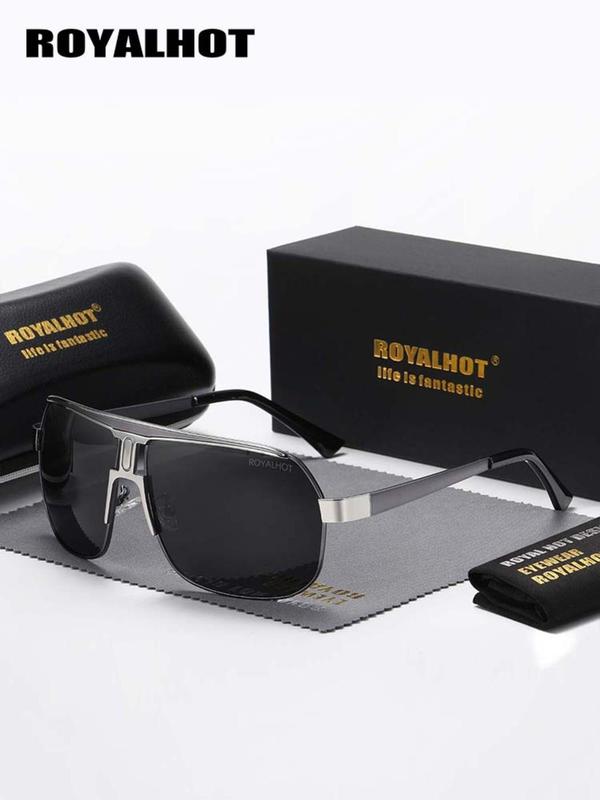 Unisex Simple Sunglasses for Everyday Use, Trendy Square Oversized Frame Sunglasses, Versatile Travel Accessories for All Season, National Day Offers 5