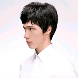 Full Wig Pendek Pria Korea / Rambut Pendek Pria Pendek Model rapi warna hitam natural