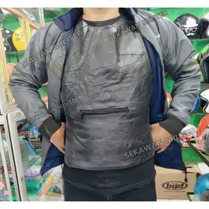 Rompi Kulit Motor Vest Penahan Anti Angin Rompi Pelindung Dada