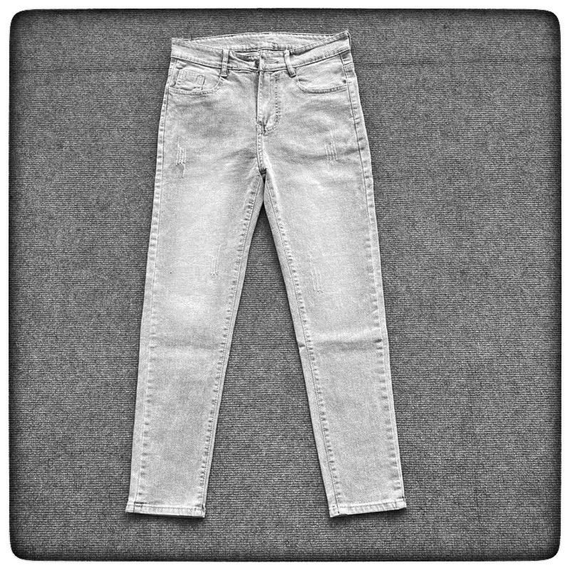 QUẦN JEAN NAM XÁM KHÓI TRƠN CÀO XƯỚC NHẸ ,Kiểu Dáng Slimfit chất jean Co Giãn bốn chiều Menswear Pants Có Túi