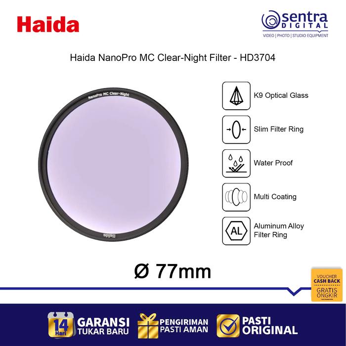 Gambar Haida NanoPro MC Clear Night Filter - HD3704 ( 77mm ) dari Sentra Digital Kota Surabaya Tokopedia