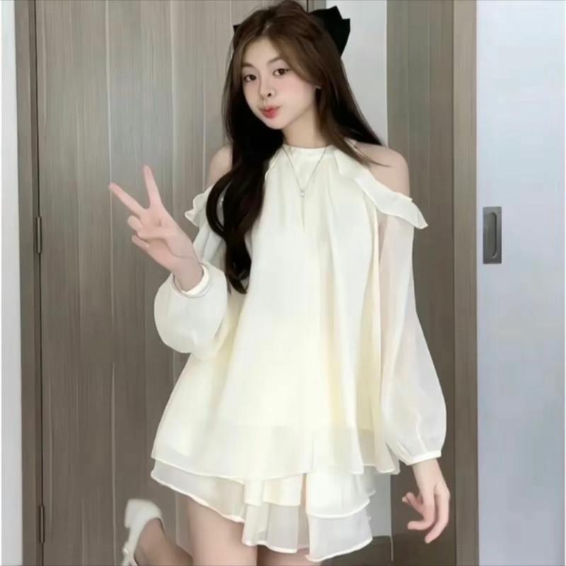 SET 2 món váy tơ voan + chân váy bồng phong cách tiểu thư Tết Dress Nữ Women