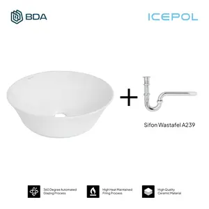 Icepol Wastafel Cuci Tangan Wastafel Kamar Mandi Wastafel Meja Bundling Set ICN CB 2251