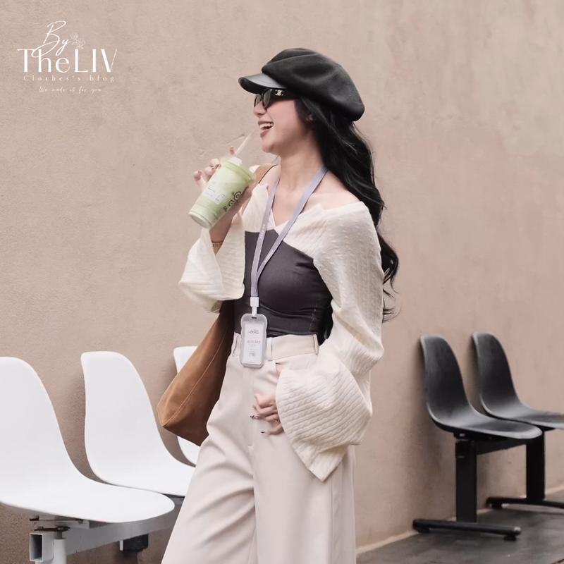 Áo tay phồng len phối thun xinh xắn cho nữ - Hàng QC - Women