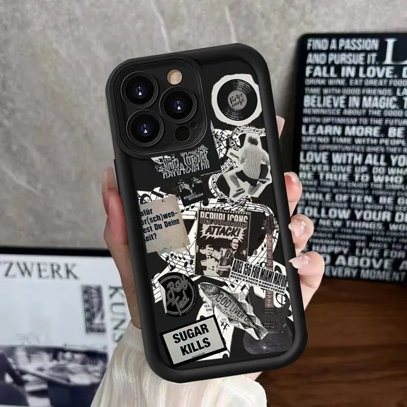 Case For Redmi A3 12 13C 12C 10C 9C A1 9A A2 Note 12 Pro Note11 11S 10S 12 9 10A Poco M3 Pro X5 Poco C61 POCO M6 4G  Artistic Dark Moon Butterfly and American Label Illustration Silicone Soft Case Cover Case PANDU PATRIA 6