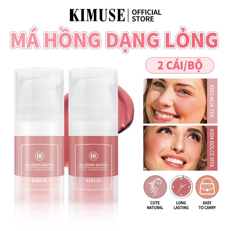 KIMUSE 2 CÁI/BỘ Phấn má hồng dạng lỏng lâu trôi không thấm nước chống mồ hôi Trang điểm mặt không phai Mỹ Phẩm
