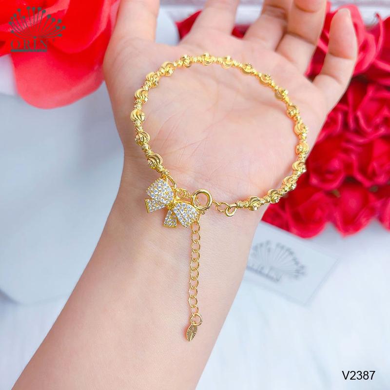 Vòng tay nữ, vòng bi đính charm hình nơ cao cấp Orin V2387