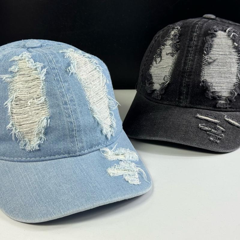 Mũ kết rin Rách thời trang - nón lưỡi trai Jean tua from mềm nam nữ